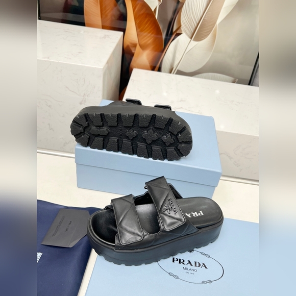 Prada Women’s Padded Nappa Leather Slides - Picture 9 of 9